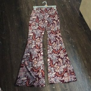 Paisley knit bell bottom pants
